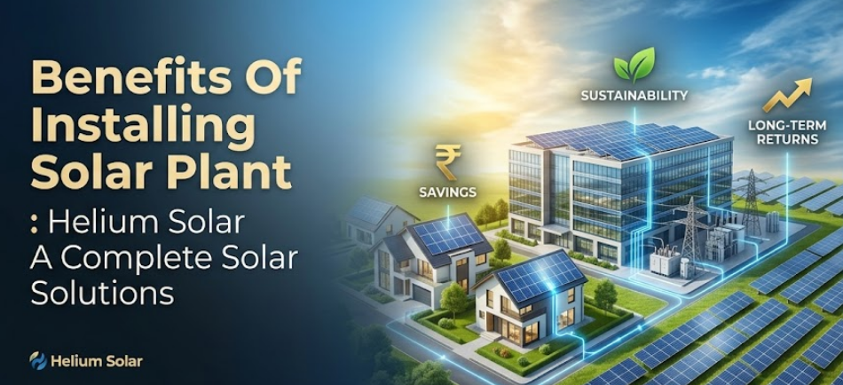 Benefits of Installating Solar Plant : Helium Solar A Complete Solar Solutions 